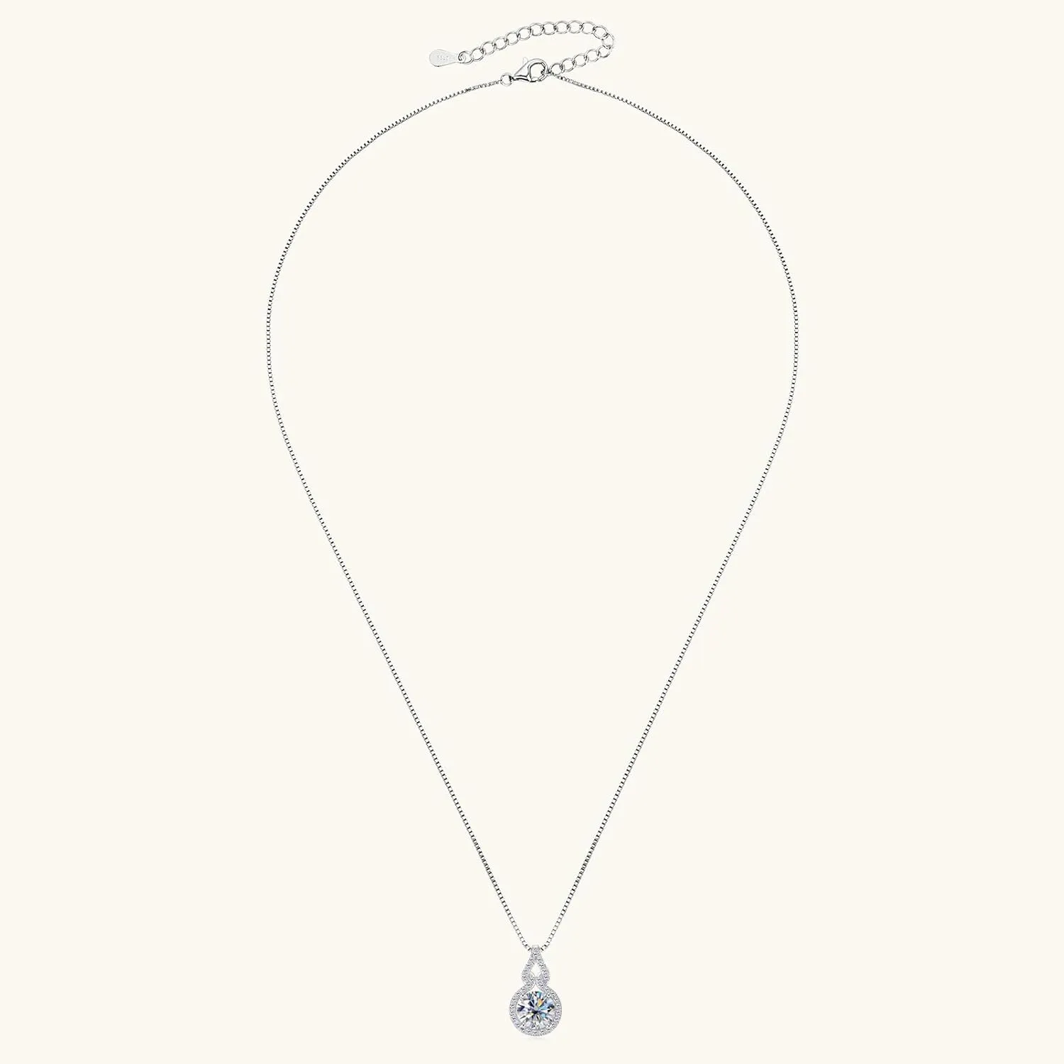 1-3CT Moissanite Infinity Pendant Necklace for Women, D Color VVS1 Clarity 925 Sterling Silver Gourd Pendant Gift for Mom Wife Birthday Wedding Jewelry