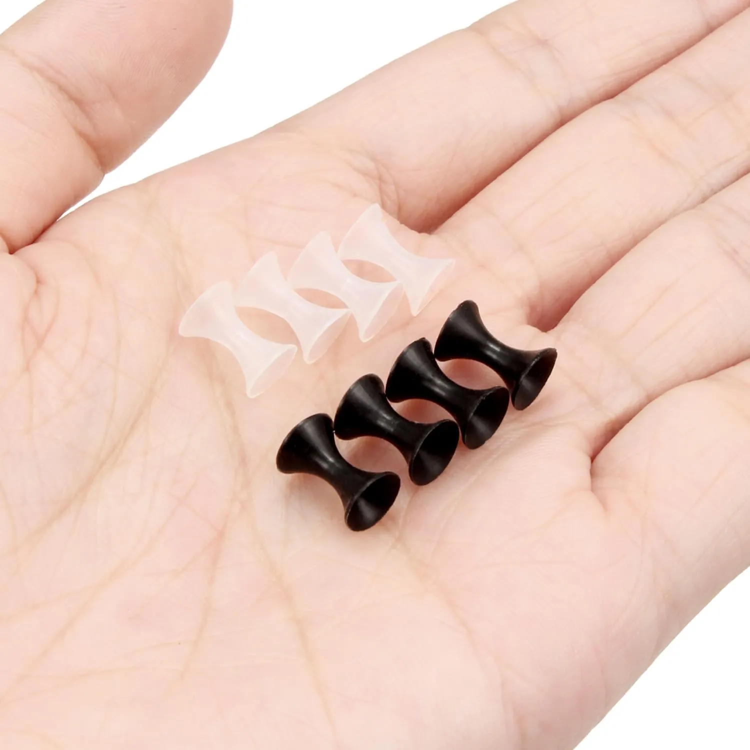 10G-50mm Black Clear Silicone Ear Gauges Tunnels Soft Rubber Ear Gauges Earrings Double Flared Flexible Tunnels Earrings for Women Men