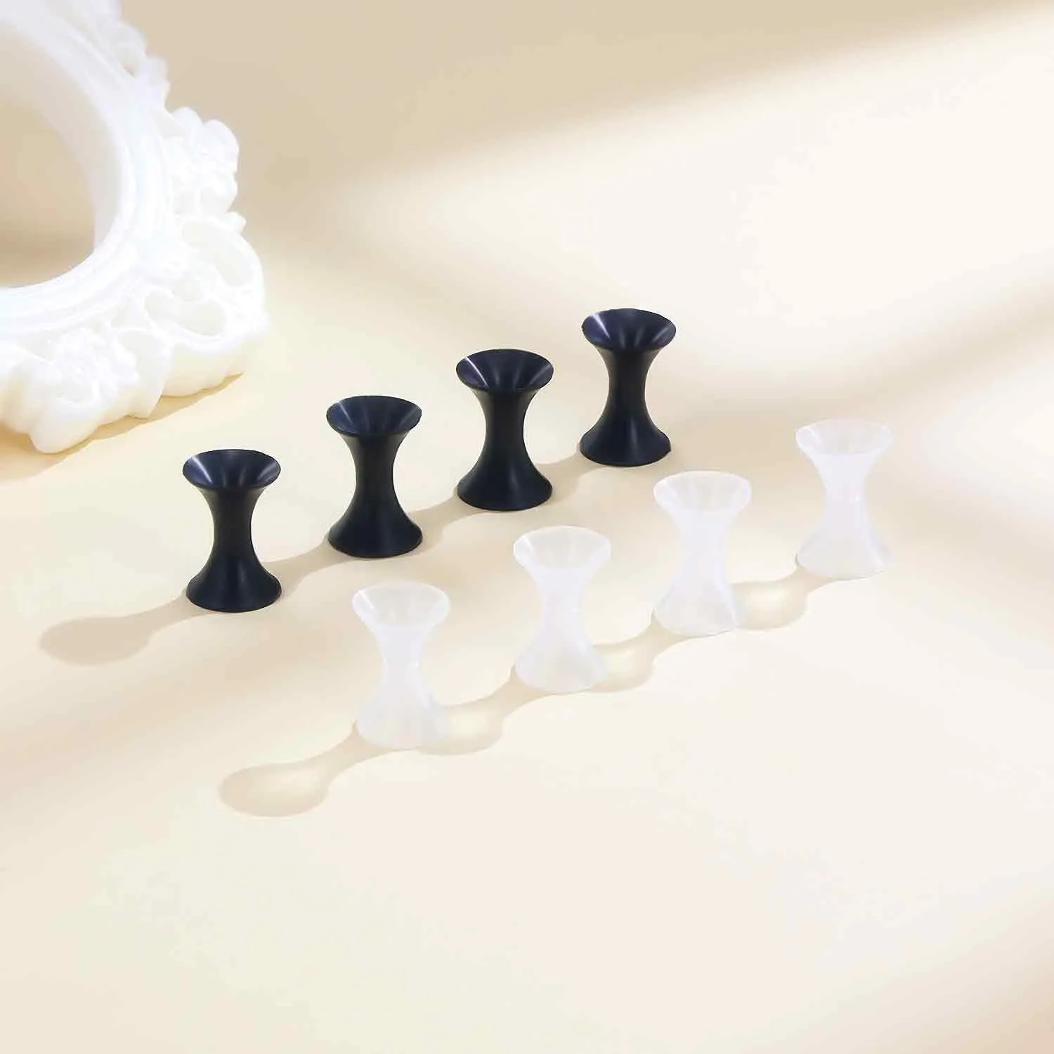 10G-50mm Black Clear Silicone Ear Gauges Tunnels Soft Rubber Ear Gauges Earrings Double Flared Flexible Tunnels Earrings for Women Men