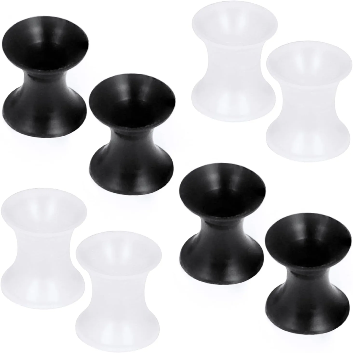 10G-50mm Black Clear Silicone Ear Gauges Tunnels Soft Rubber Ear Gauges Earrings Double Flared Flexible Tunnels Earrings for Women Men