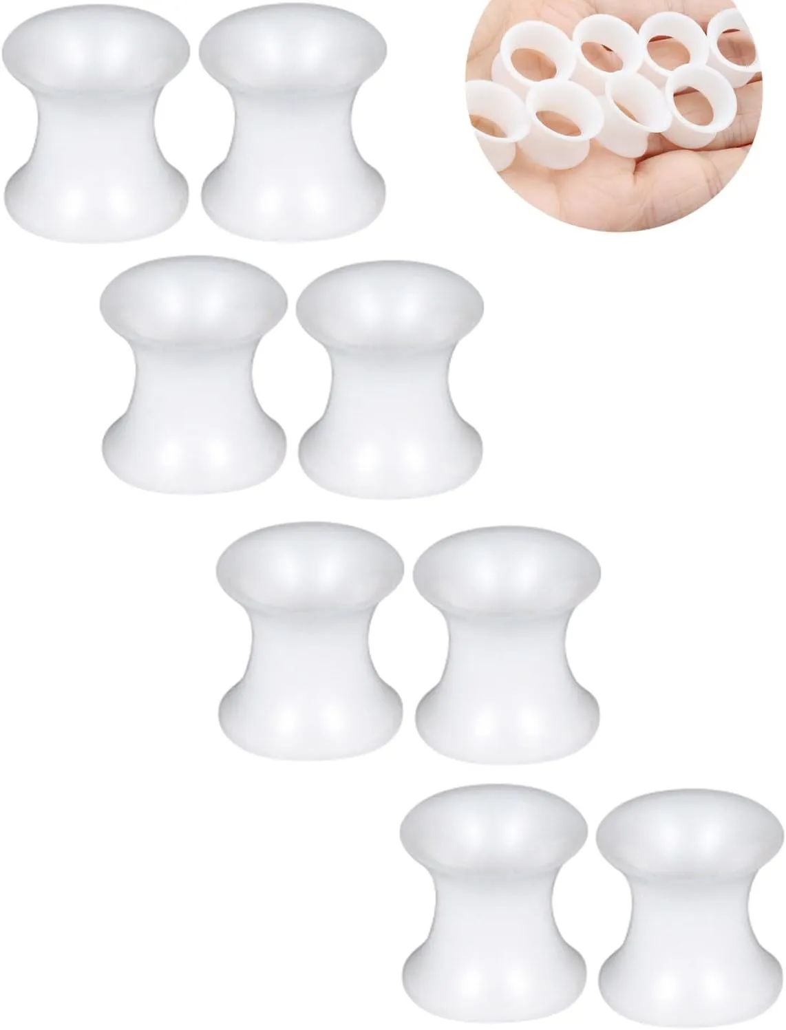 10G 8G 6G 4G 2G 0G 00G 12mm 14mm 16mm 18mm 20mm Thin White Silicone Ear Gauges for Ear Silicone Ear Plugs Gauge Tunnels Double Flared Flexible Ear Tunnel Earrings for Women Men