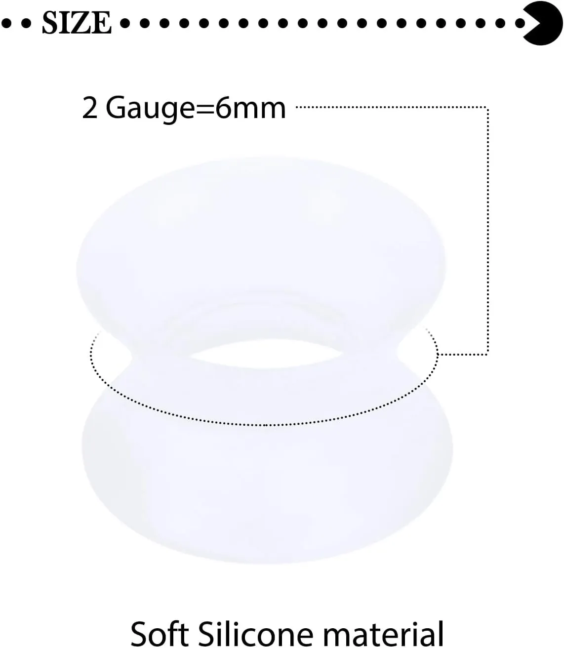 10G 8G 6G 4G 2G 0G 00G 12mm 14mm 16mm 18mm 20mm Thin White Silicone Ear Gauges for Ear Silicone Ear Plugs Gauge Tunnels Double Flared Flexible Ear Tunnel Earrings for Women Men