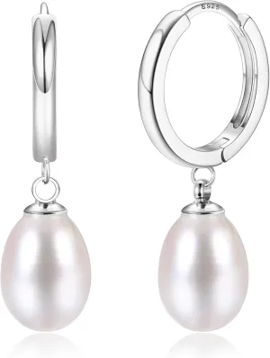 14K Gold Plated S925 Sterling Silver Drop Dangle Earrings for Women - Hypoallergenic Dainty Gold Huggie Hoop Earring CZ Heart Pearl Clam Shell Dainty Charm Drop Dangle Earrings Jewelry Gift