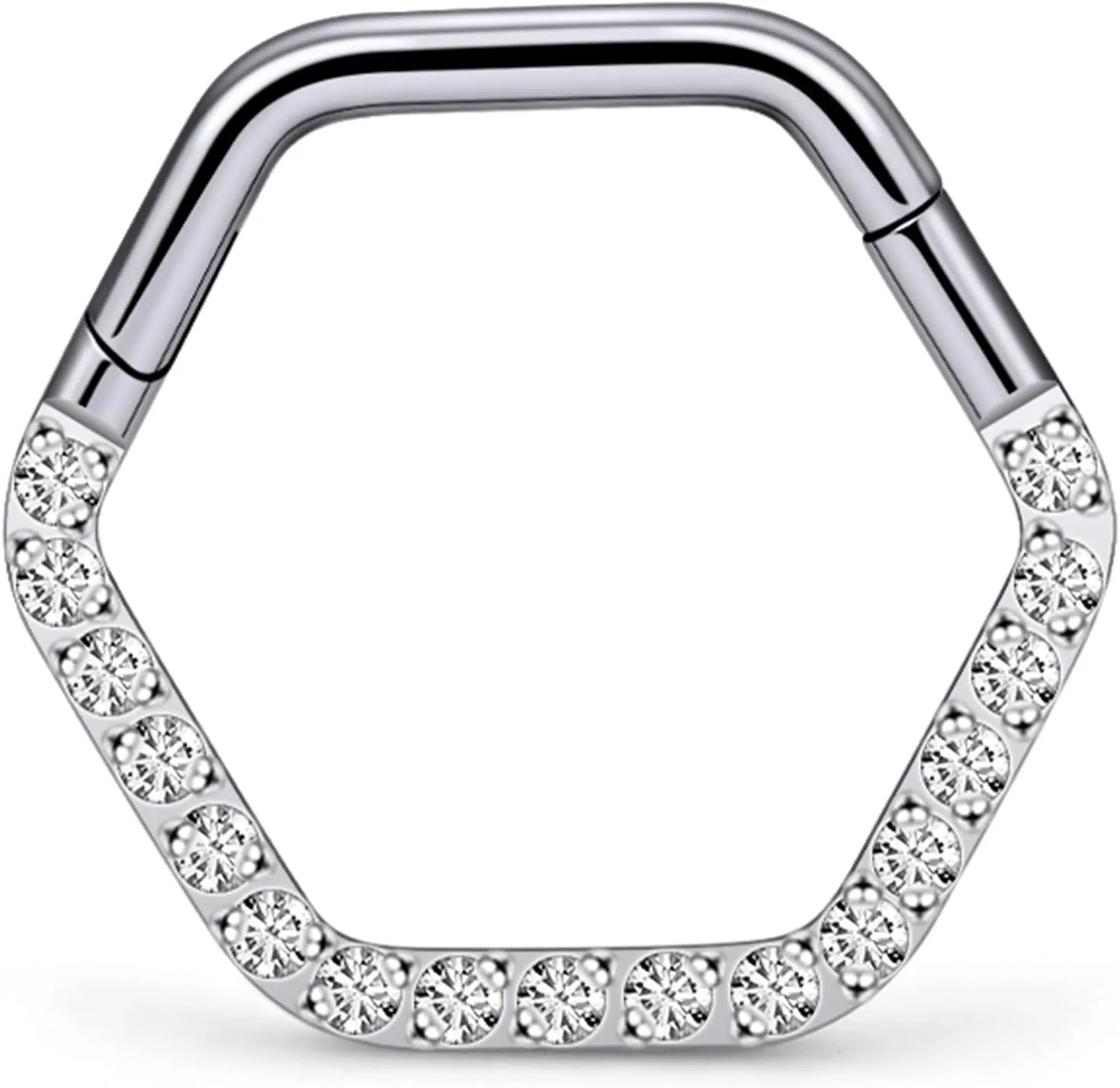 16G G23 Titanium Septum Rings Hinged Clicker Septum Nose Rings Hoop Helix Daith Cartilage Tragus Earrings Eyebrow Body Piercing Jewelry for Women Men 8mm 10mm