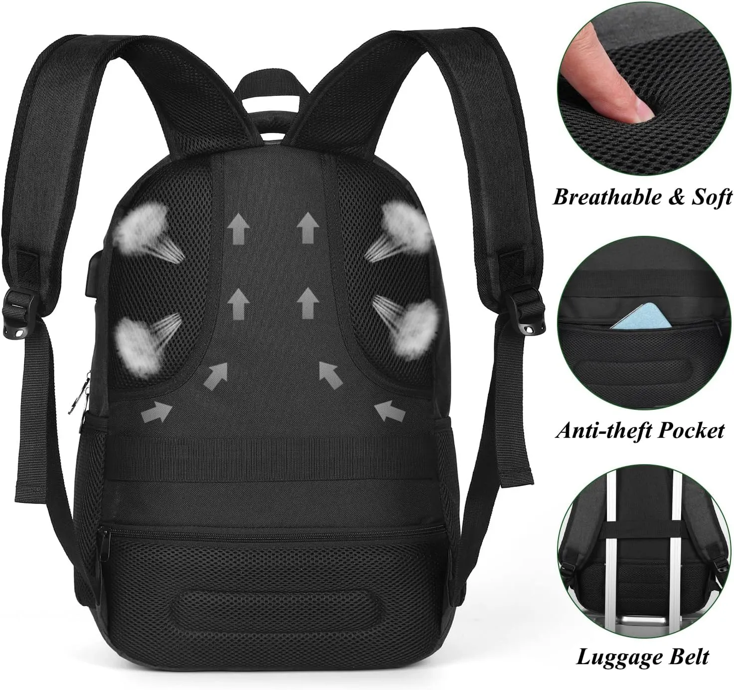 17.3 Inch Large Backpack for Men and Women,School Backpack for Teenager,Travel Laptop Bookbag with USB Charging port for Business Work College Travel Trip