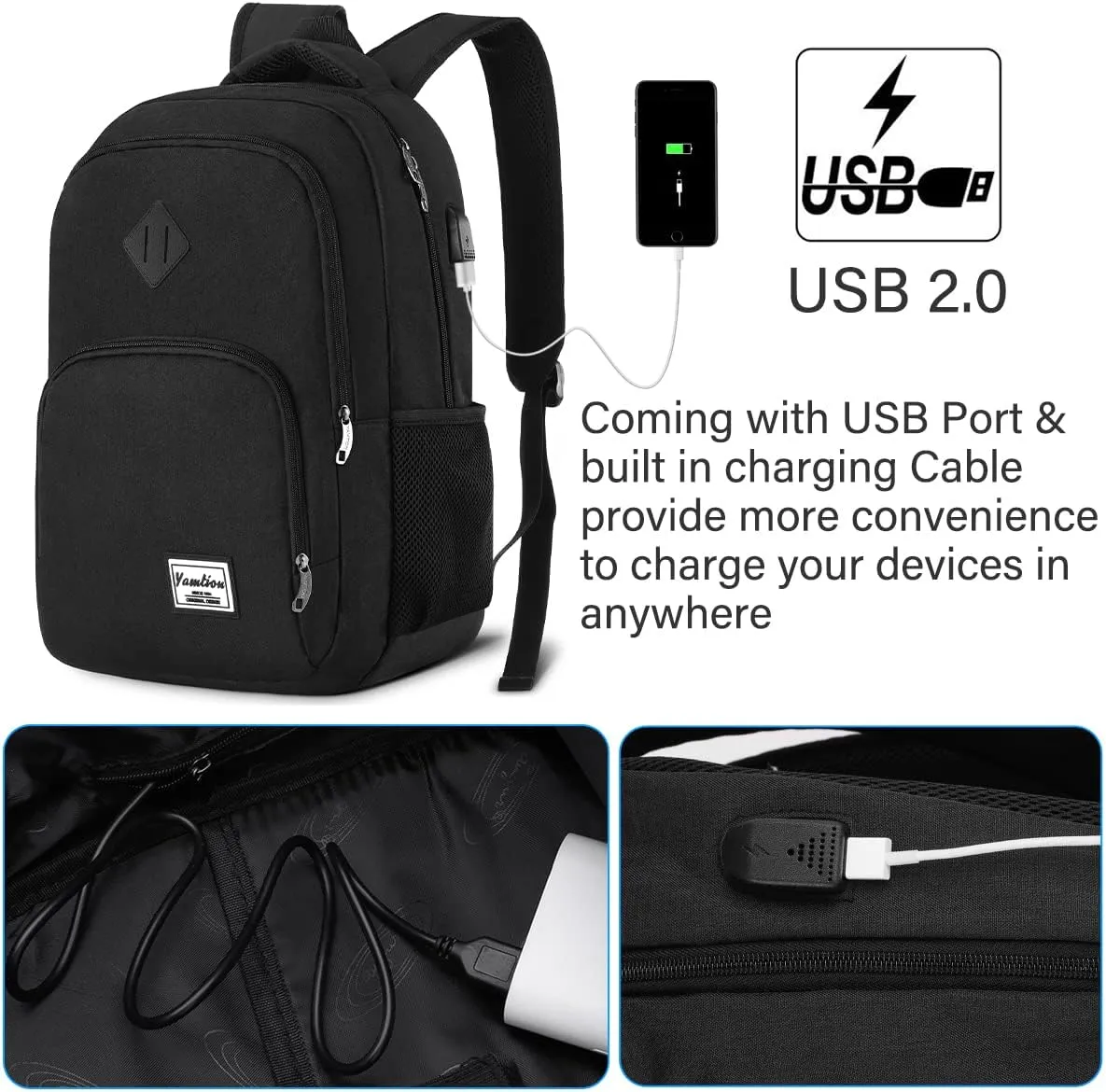 17.3 Inch Large Backpack for Men and Women,School Backpack for Teenager,Travel Laptop Bookbag with USB Charging port for Business Work College Travel Trip