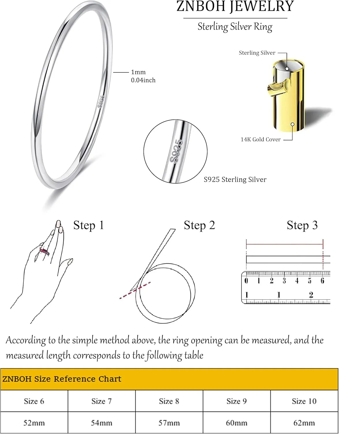1mm S925 Sterling Silver Rings for Women Non Tarnish 14K Gold Filled Thin Stackable Thumb Rings Set for Men Pinky Stacking Dainty Knuckle Band Cute Ring Jewelry Gift Comfort Fit Size 6 to 10