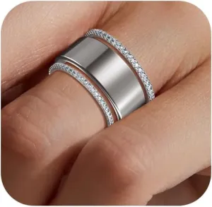 2-Pack 14K Gold Plated Stacking Rings for Oura Gen 4/Oura Gen 3, Cubic Zirconia Simulated Diamond Oura Ring Stack for Women