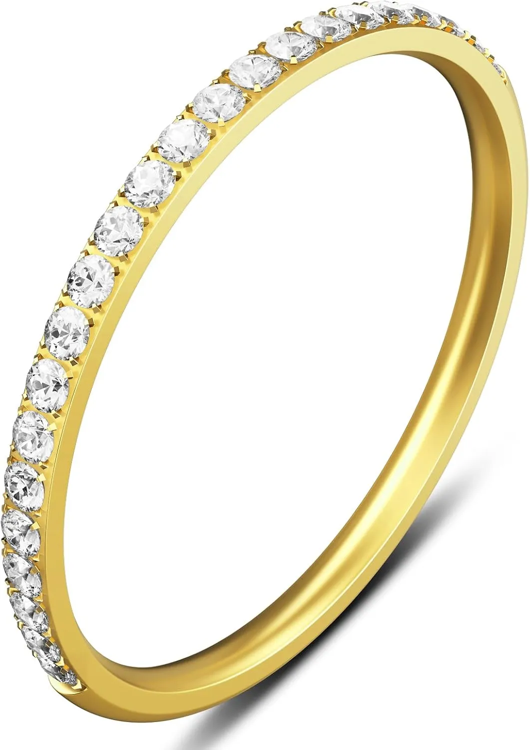 2-Pack 14K Gold Plated Stacking Rings for Oura Ring Gen 4/Oura Ring Gen 3, Cubic Zirconia Simulated Diamond Oura Stack Rings for Women