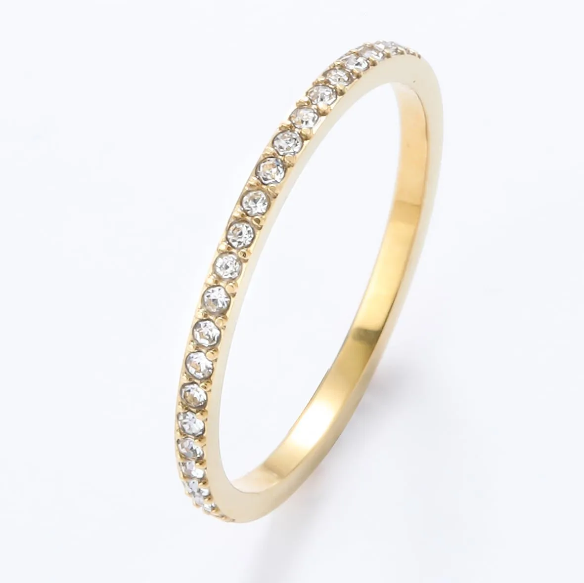 2-Pack Gold Stackable Rings for Smart Rings, 14K Gold Plated Rings Cubic Zirconia Ring Stacking for Women