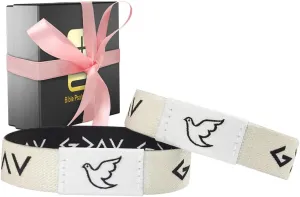 2 Pcs Bible Verse Bracelets,Daily Bible Verse Bracelet Christian Bracelet for Men Women Wearable Bible Bracelet Christian Gifts for Women,Comes with Favors Box Ribbon Bow(Off white)