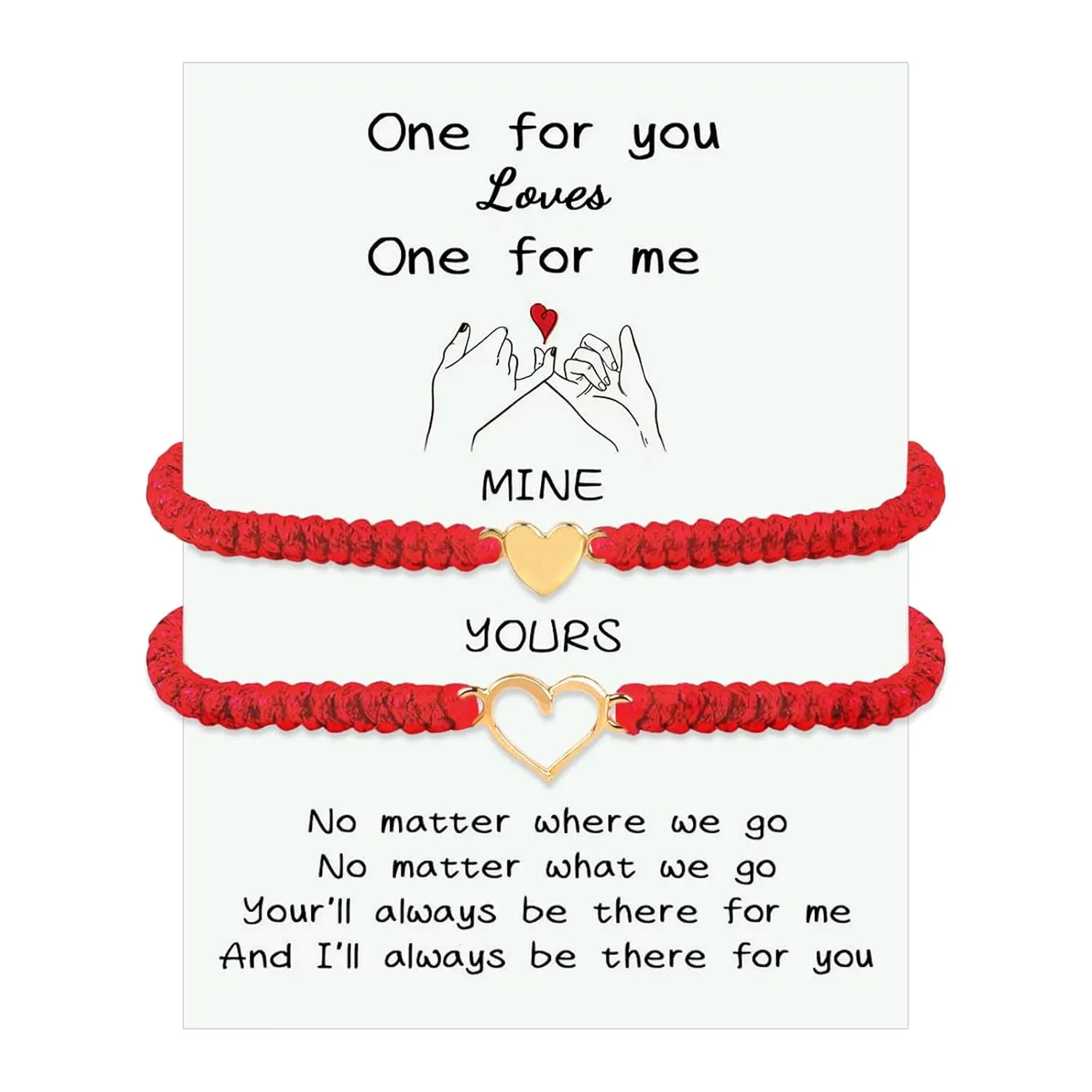 2pcs Mother and Daughter Matching Heart Bracelets Set Handmade Woven Bracelets Adjustable Rope Bracelets for Teen Girls Boy Mom Birthday Gifts (red)