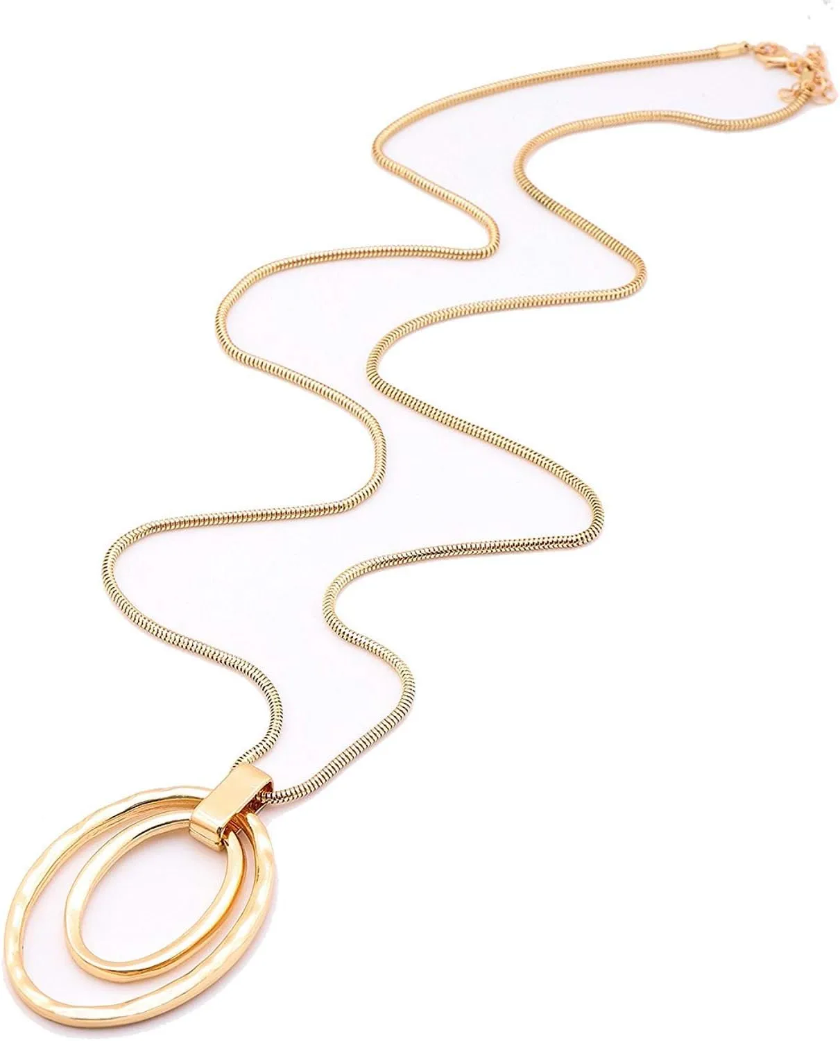 3PCS Long Pendant Necklaces for Women Disk Circle Pendant Triple Stack Pendant Necklace Tassel Sweater Necklace Statement Necklace Y Necklaces Set