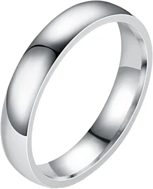 4mm Arc Stainless Steel Smooth Face Ring Titanium Steel Couple Ring Wide Rings for Women (B, One Size)