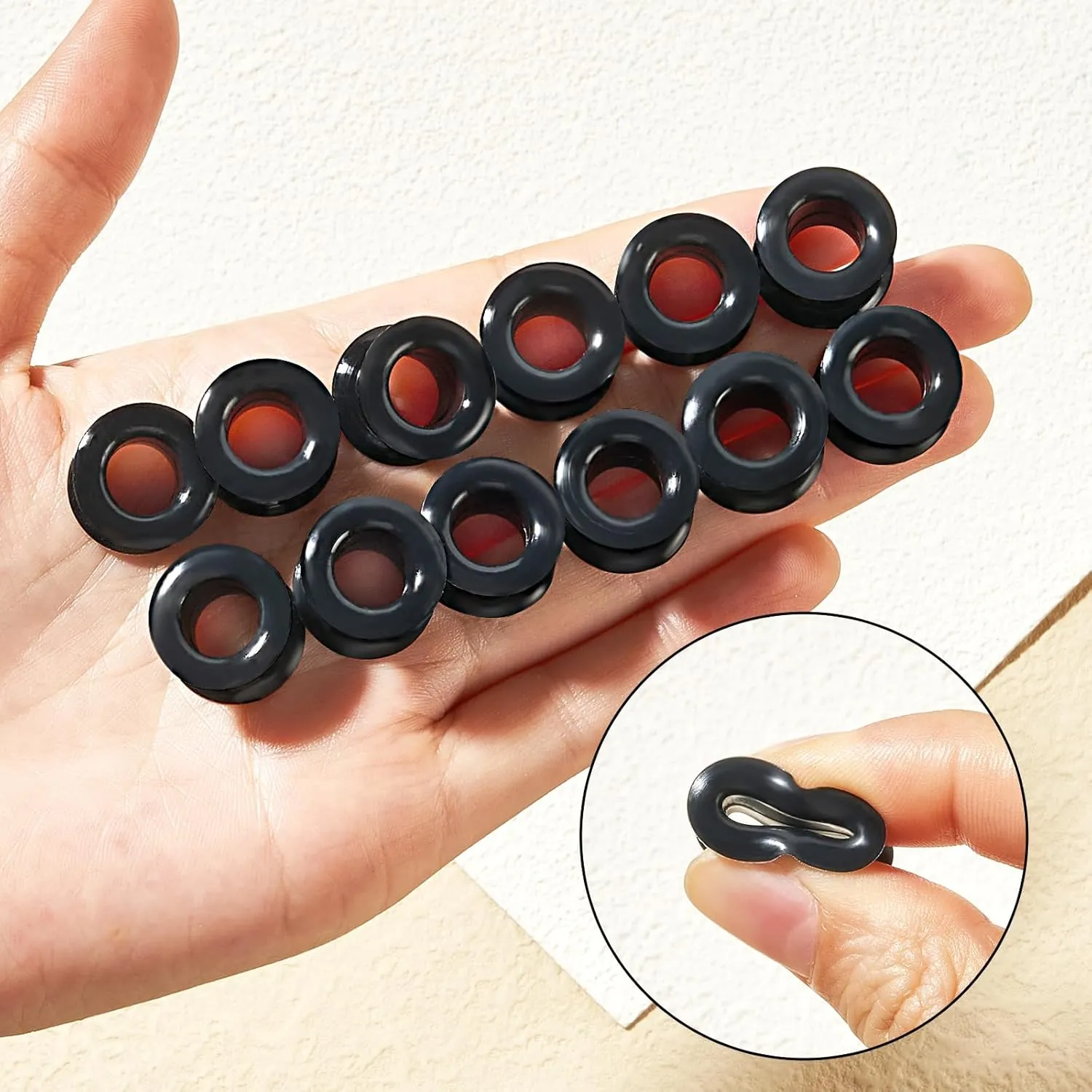 6 Pairs Black Silicone Gauges 2g 0g 00g 12mm 14mm 16mm 18mm 20mm 22mm 25mm Silicone Ear Tunnels Plugs Flexible Ear Expander Stretching Gauges Earlet Plugs for Women Men