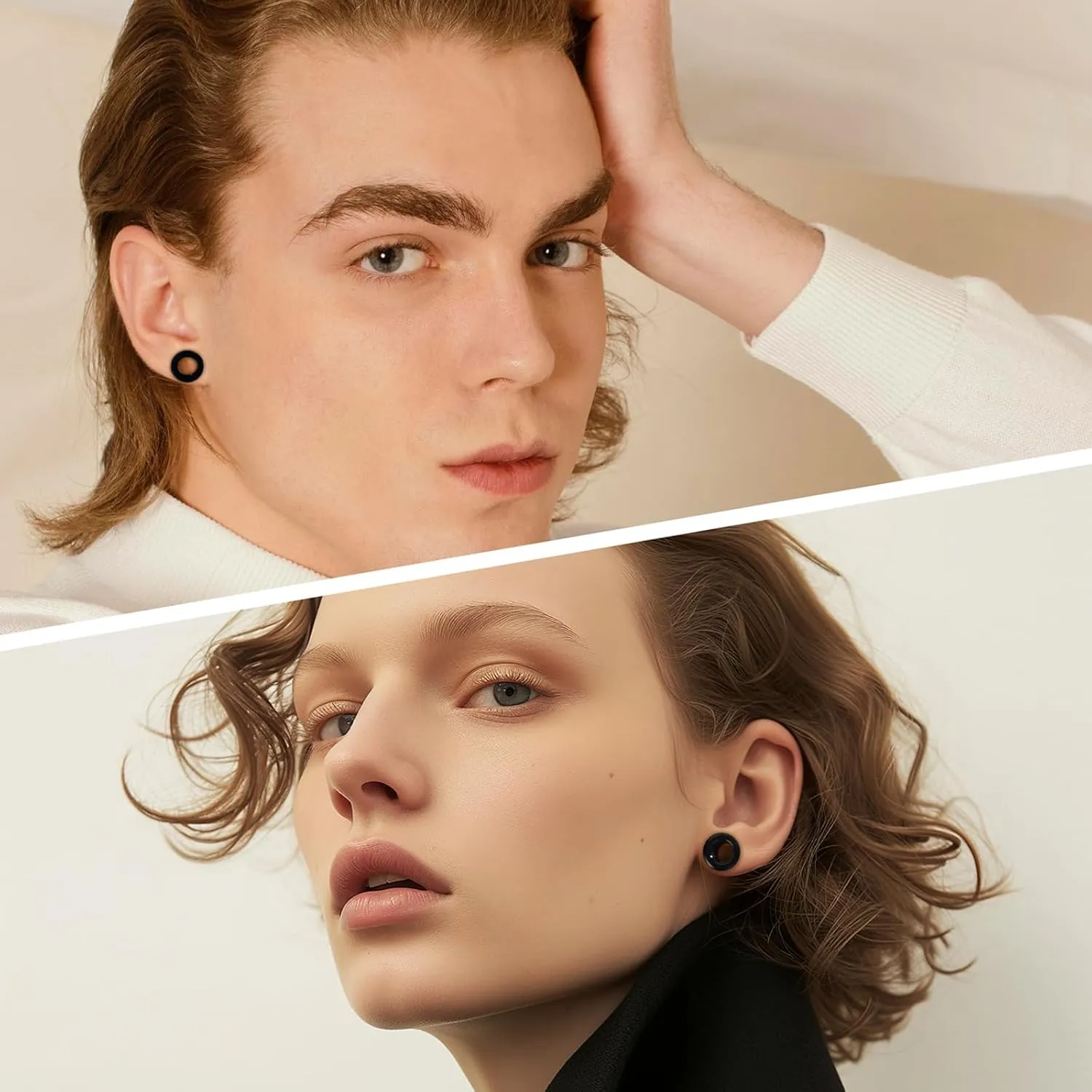 6 Pairs Black Silicone Gauges 2g 0g 00g 12mm 14mm 16mm 18mm 20mm 22mm 25mm Silicone Ear Tunnels Plugs Flexible Ear Expander Stretching Gauges Earlet Plugs for Women Men