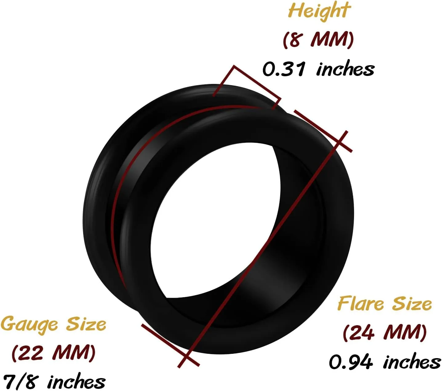 6PCS Silicone Black White Clear Double Flared Saddle Stretcher Ear Tunnel Gauge Plug Earring Lobe Piercing Jewelry Pick Size