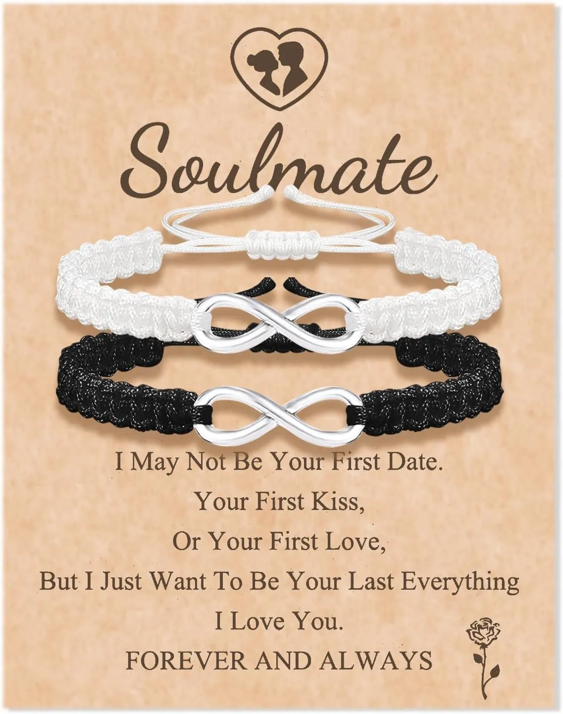 72ore Couples Bracelets for Him and Her Matching Bracelet for Couples Infinity Bracelets Adjustable Matching Bracelets Gifts for Boyfriend and Girlfriend