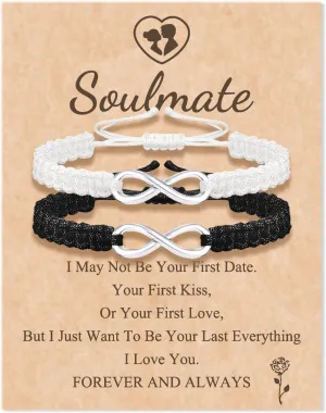72ore Couples Bracelets for Him and Her Matching Bracelet for Couples Infinity Bracelets Adjustable Matching Bracelets Gifts for Boyfriend and Girlfriend