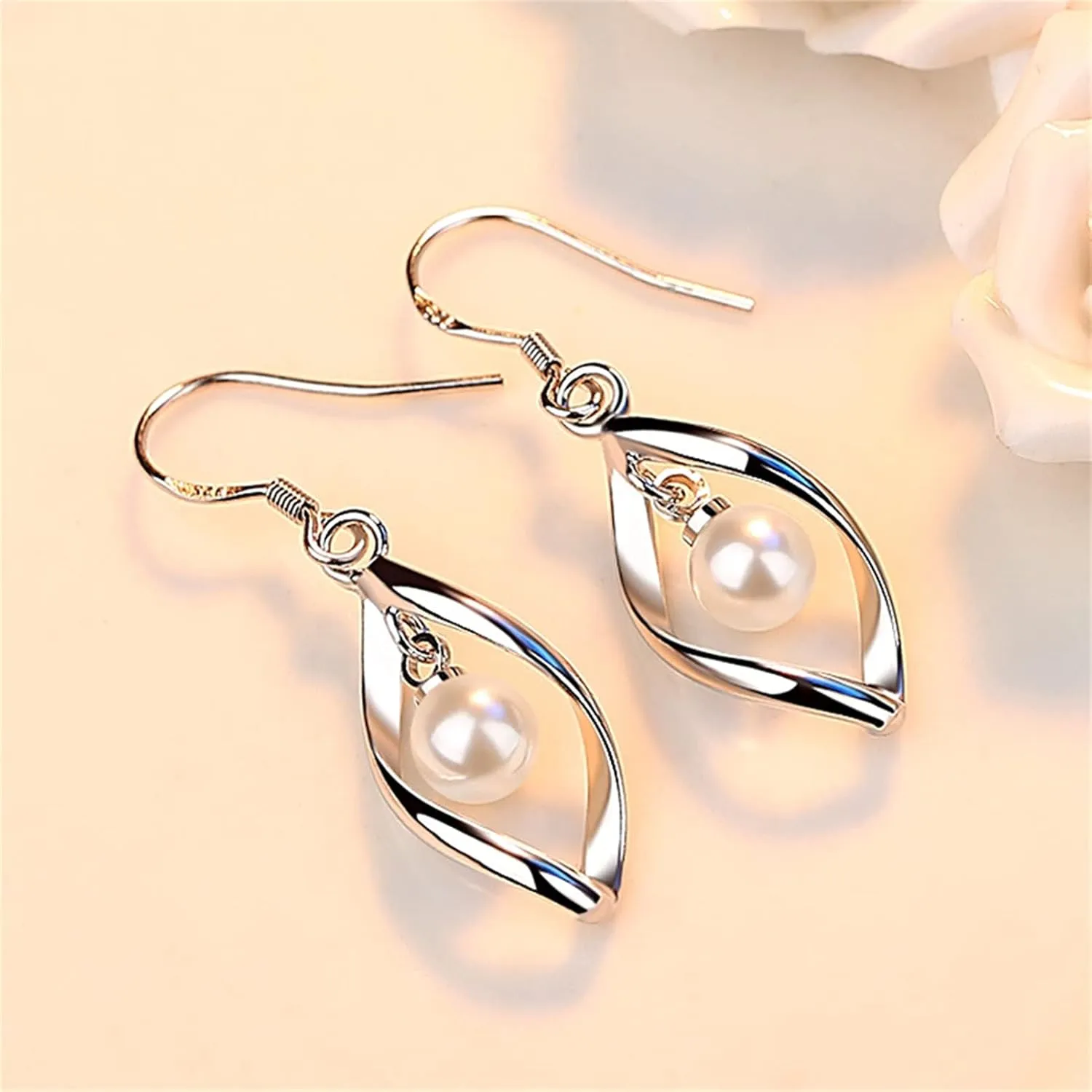 925 Silver Dangle Earrings for Women Hypoallergenic Cute Fashion Teardrop Drop Earrings Sparkly Nickel Free Crystal Hanging Dangly Dangling Earrings Jewelry for Women