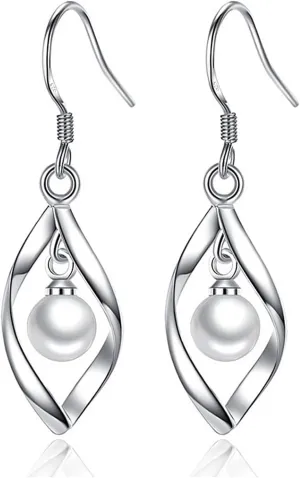 925 Silver Dangle Earrings for Women Hypoallergenic Cute Fashion Teardrop Drop Earrings Sparkly Nickel Free Crystal Hanging Dangly Dangling Earrings Jewelry for Women