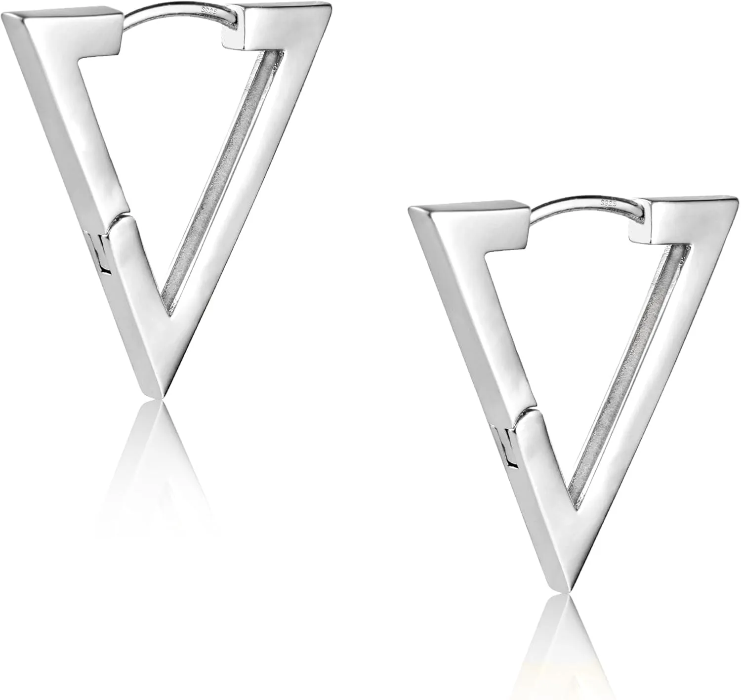 925 Sterling Silver Earrings Star Geometric Rhombus Silver Hoop Earrings for Women Trendy Small Hoop Earrings Silver Hypoallergenic Earrings Small Huggie Hoops Earrings for Jewelry Gifts