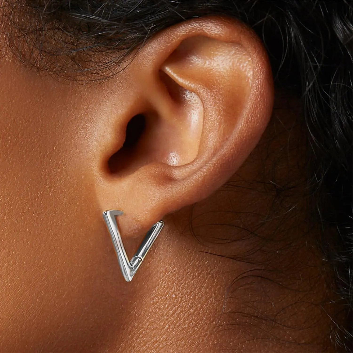 925 Sterling Silver Earrings Star Geometric Rhombus Silver Hoop Earrings for Women Trendy Small Hoop Earrings Silver Hypoallergenic Earrings Small Huggie Hoops Earrings for Jewelry Gifts