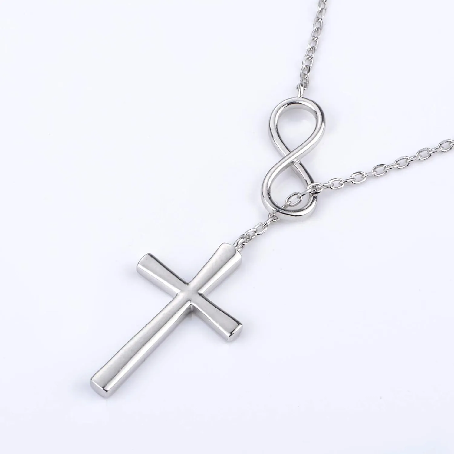 925 Sterling Silver Faith Hope Love Cross Pendant Necklace for Women Christian Birthday Christmas Jewelry Gift