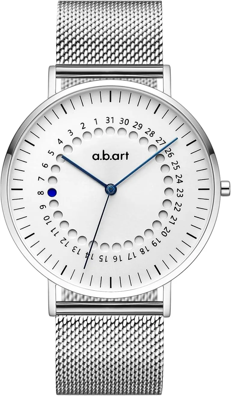 a.b.art Men's Quartz Watch, 41mm Black Dial, Sapphire Crystal, Swiss Ronda Movement, Stainless Steel Mesh Band, Business & Casual Style, Ideal Gift (FD41-101-6S)