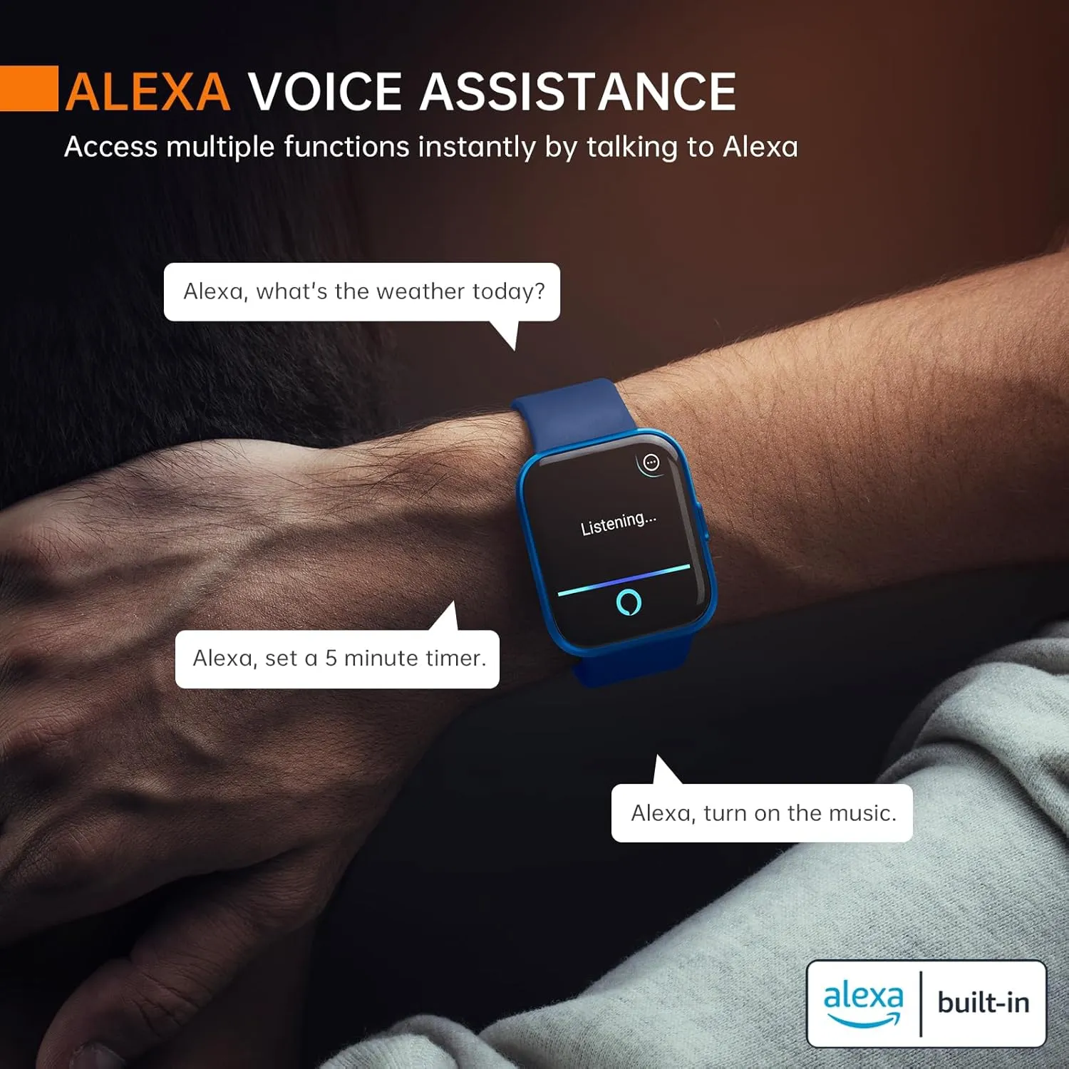 aeac Smart Watch Fitness Watch for Men Women, Alexa Built-in & Stable Bluetooth Call, with Heart Rate/SpO2/Sleep Monitor, 100 Sports, IP68 Waterproof Smartwatches for iOS Android