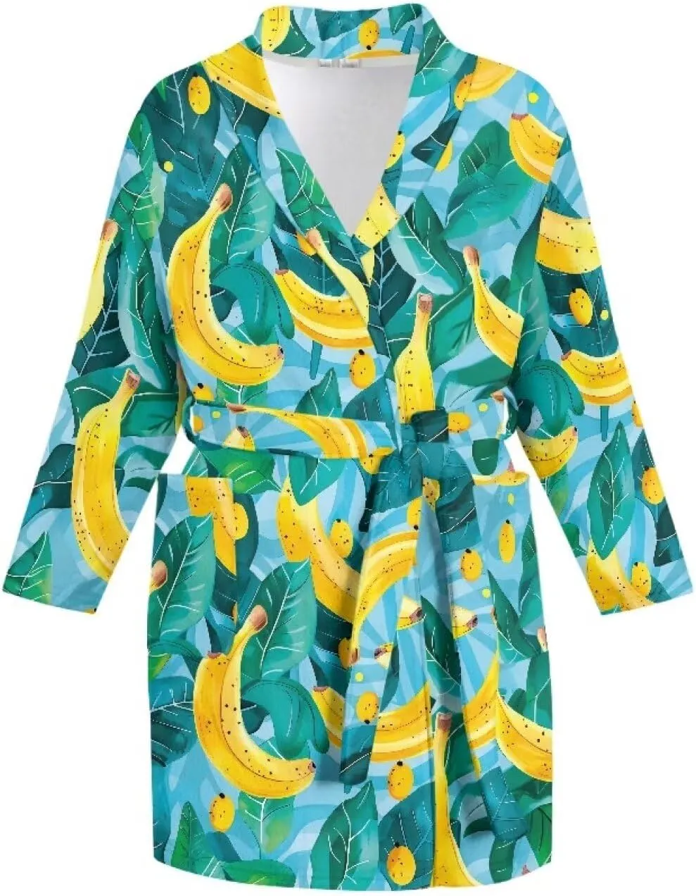 AFPANQZ Women's Bathrobe Long Sleeves Sleepwear with Pockets Girls Soft Pajama Tie Knee Length Wedding Robe
