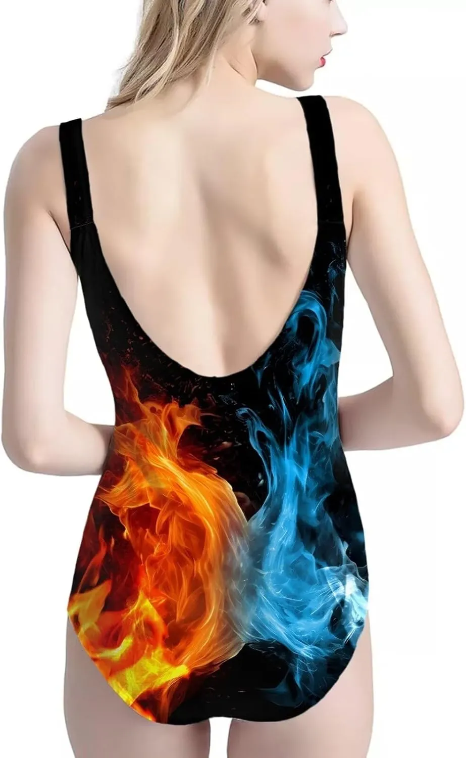 AFPANQZ Womens One Piece Bathing Suit Athletic Bikini Soft Breathable O Neck Tummy Control Bathing Suits for Girl Teens