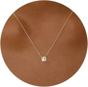 Aghfac Diamond Necklaces for Women Dainty 18K Gold Plated Layered CZ Necklace Simple Diamond Choker Necklaces for Women Trendy Jewelry Gifts