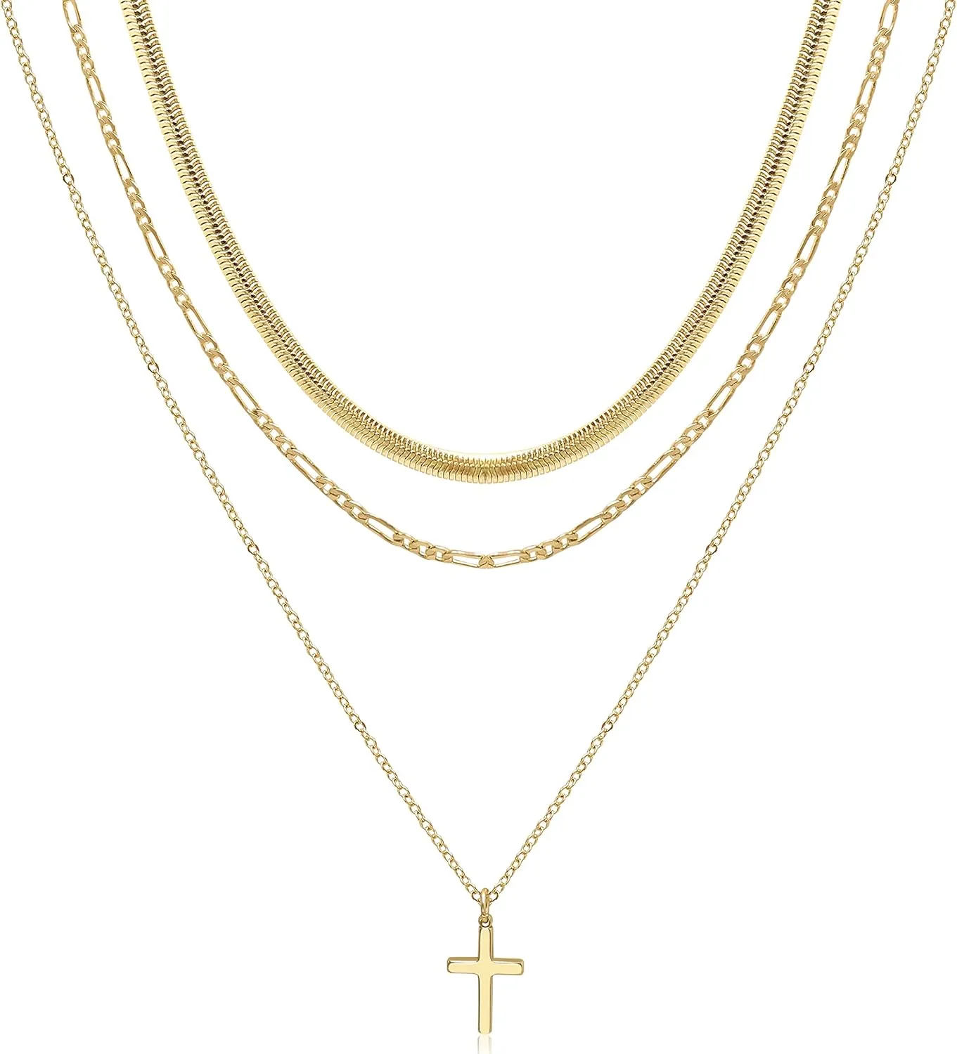 Aisansty Dainty Layered Choker Necklaces Handmade Coin Tube Star Pearl Pendant Multilayer Adjustable Layering Chain Gold Plated Necklaces Set for Women