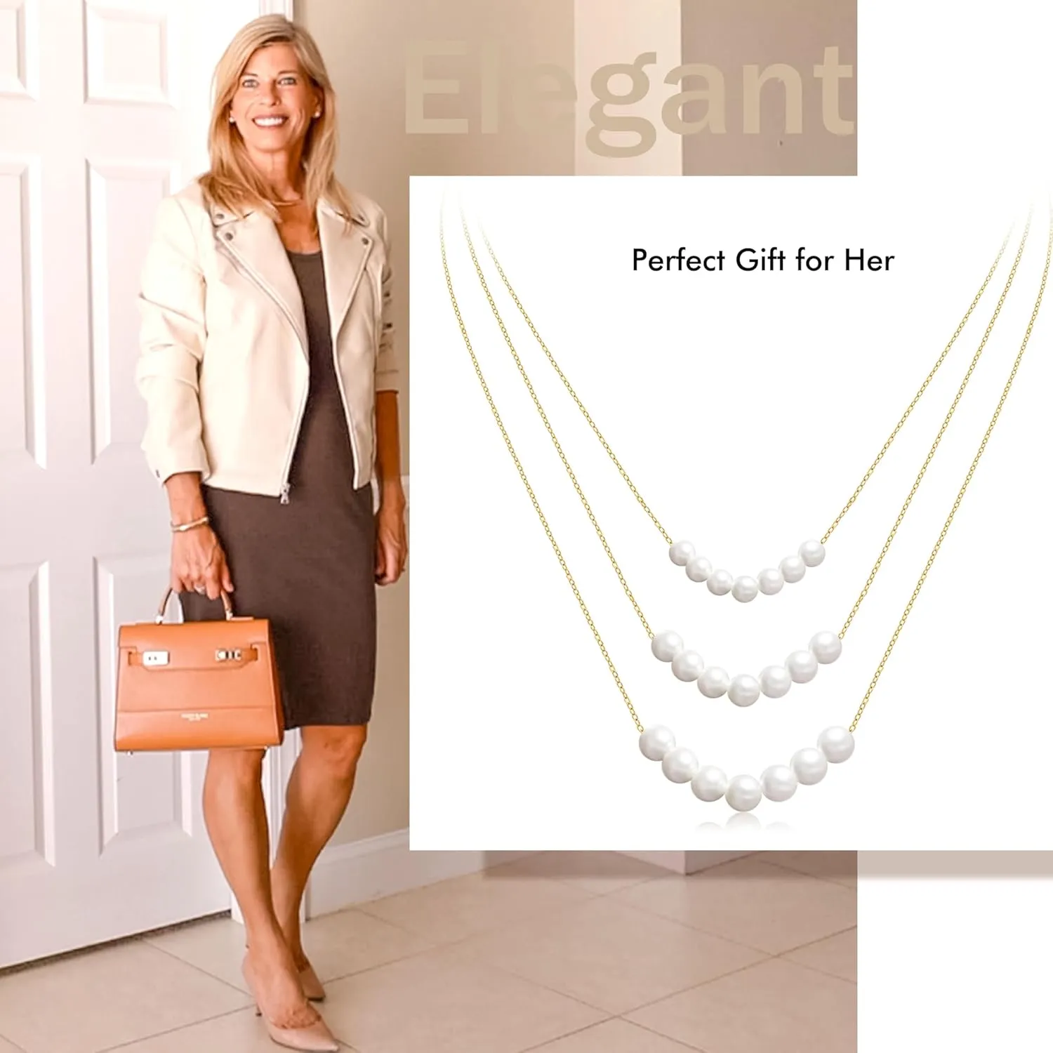 Aisansty Dainty Layered Choker Necklaces Handmade Coin Tube Star Pearl Pendant Multilayer Adjustable Layering Chain Gold Plated Necklaces Set for Women