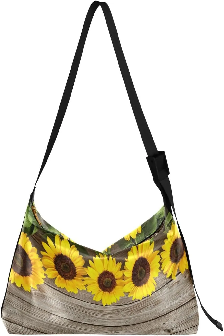 ALAZA Sunflowers Yellow Flower Vintage Womens Tote Bag Leather Shoulder Bag For Women Men Large Hobo Cross Body Bags Handbag