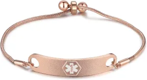 ALBERTBAND Medical Alert Bracelet for Women Personalized Emergency Alert ID Bracelets Adjustable Medical ID Bracelet for Mother Wife Grandmother