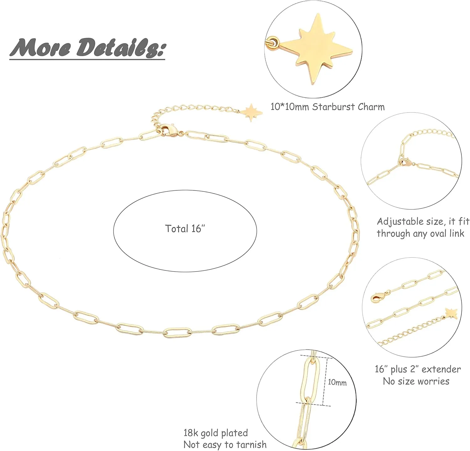 Aobei Pearl 18K Gold Paperclip Chain Choker Satellite Chain Biwa Pearl Pendant Necklace Dainty Jewelry for Women