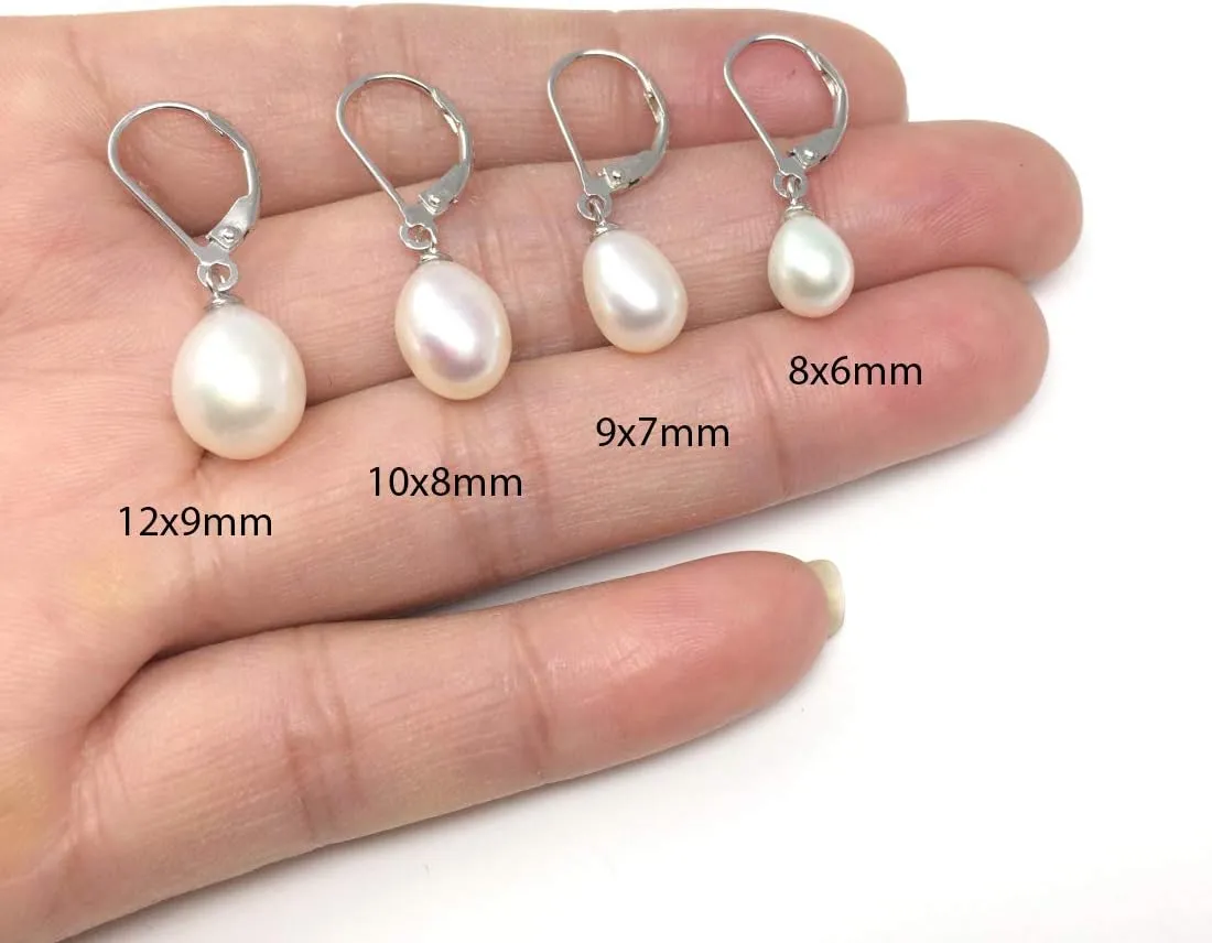 Authentic 925 Sterling Silver AAA Grade Natural White Freshwater Pearl Stud Earrings or Drop Earrings Tarnish Resistant Hypoallergenic Nickel Free Women Jewelry