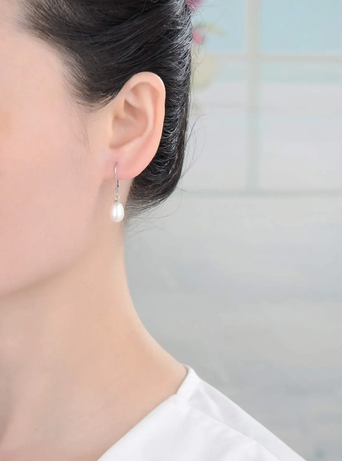 Authentic 925 Sterling Silver AAA Grade Natural White Freshwater Pearl Stud Earrings or Drop Earrings Tarnish Resistant Hypoallergenic Nickel Free Women Jewelry