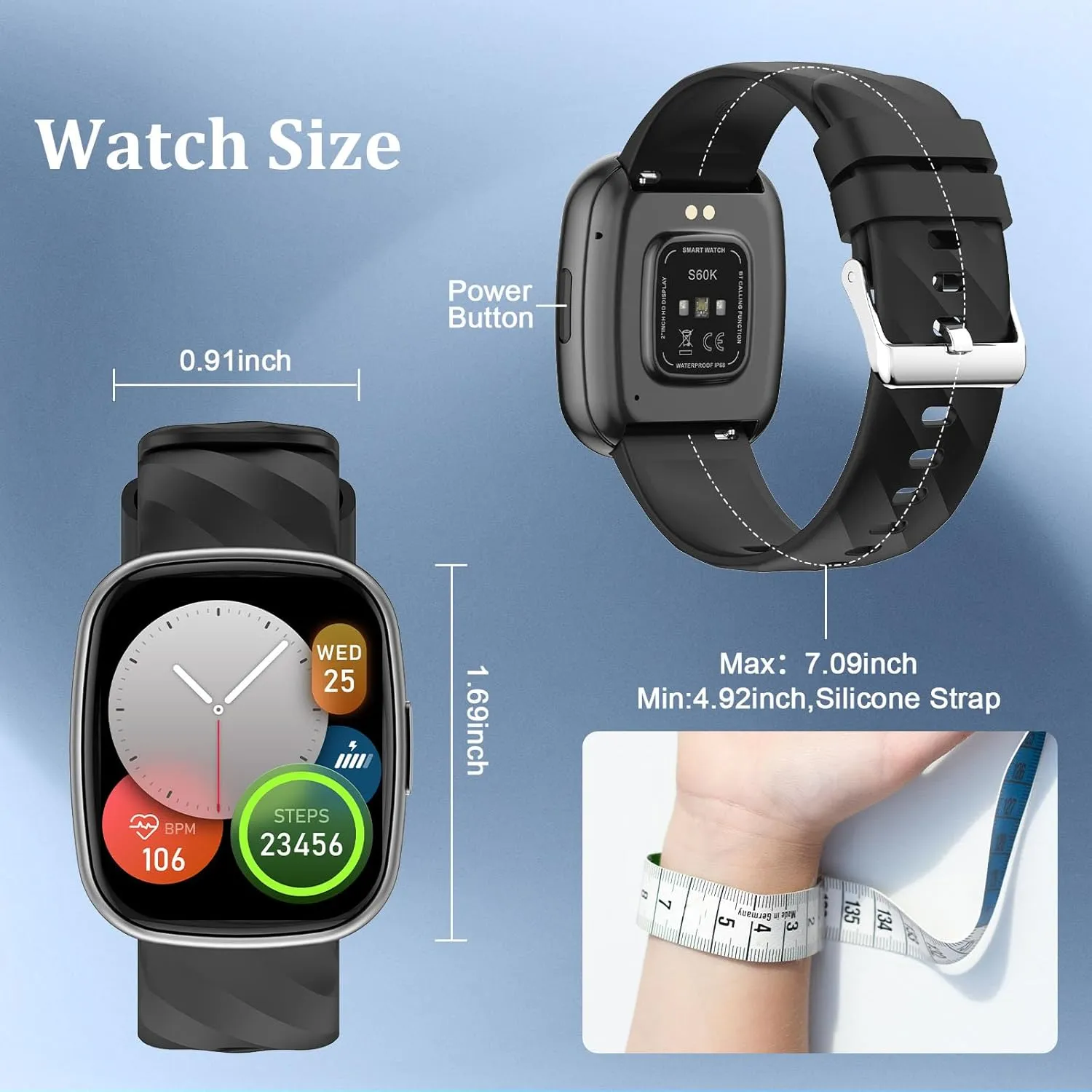 AXYWINBO Kids Smart Watch, IP68 Waterproof Fitness Tracker with 100 Exercise Modes, Heart Rate & Sleep Monitor, Sedentary Reminder, Black