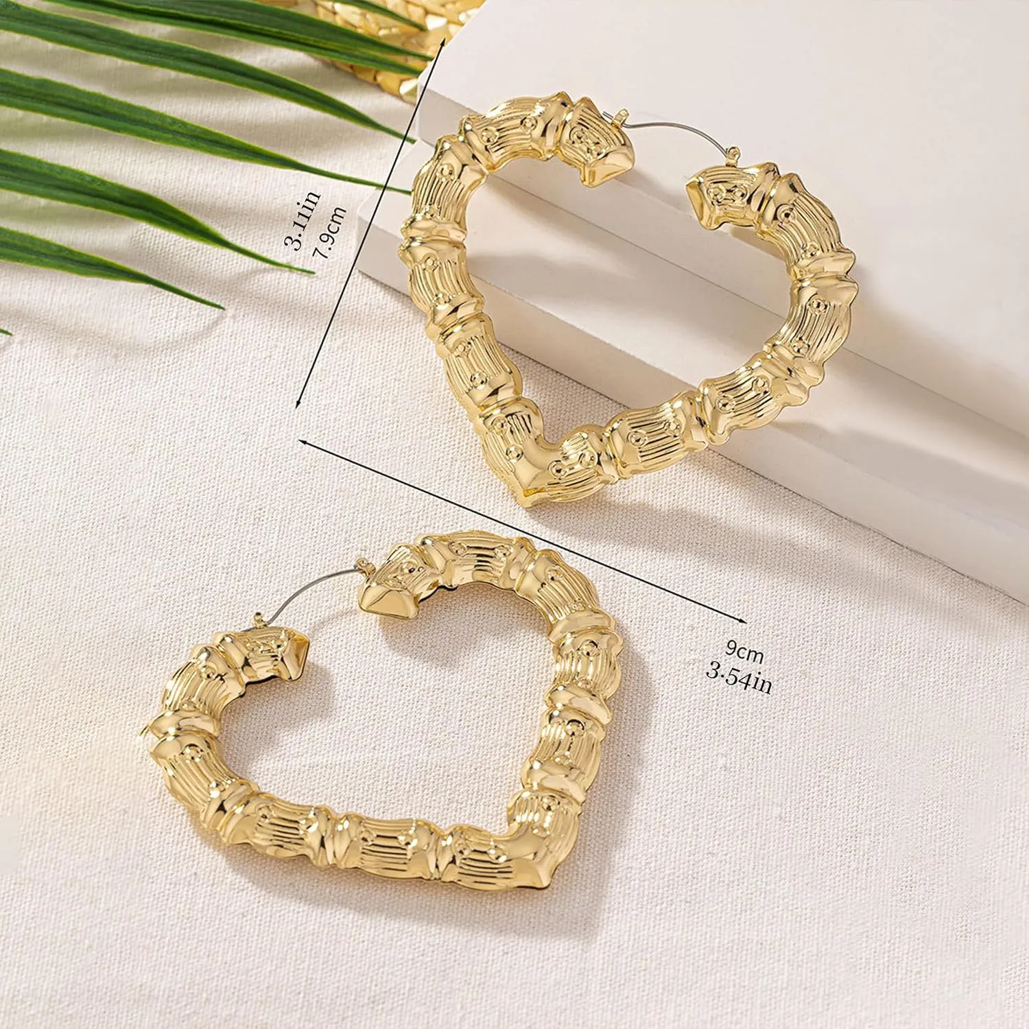 Bamboo Earrings for Women 90s Outfits for Women Large Gold Bamboo Hoop Earrings Hip Hop 80s 90s Jewelry Gifts Party Custom Accessories
