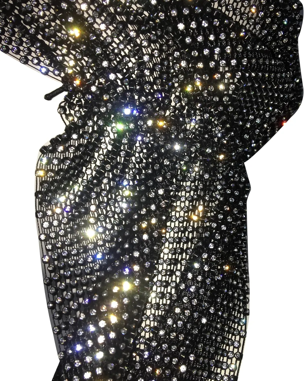 BaronHong Mesh Headwraps Glitter Rhinestone Hairbands Elastic Crystal Turban Nightclub Rave Party Scarf Sparkle Jewelry