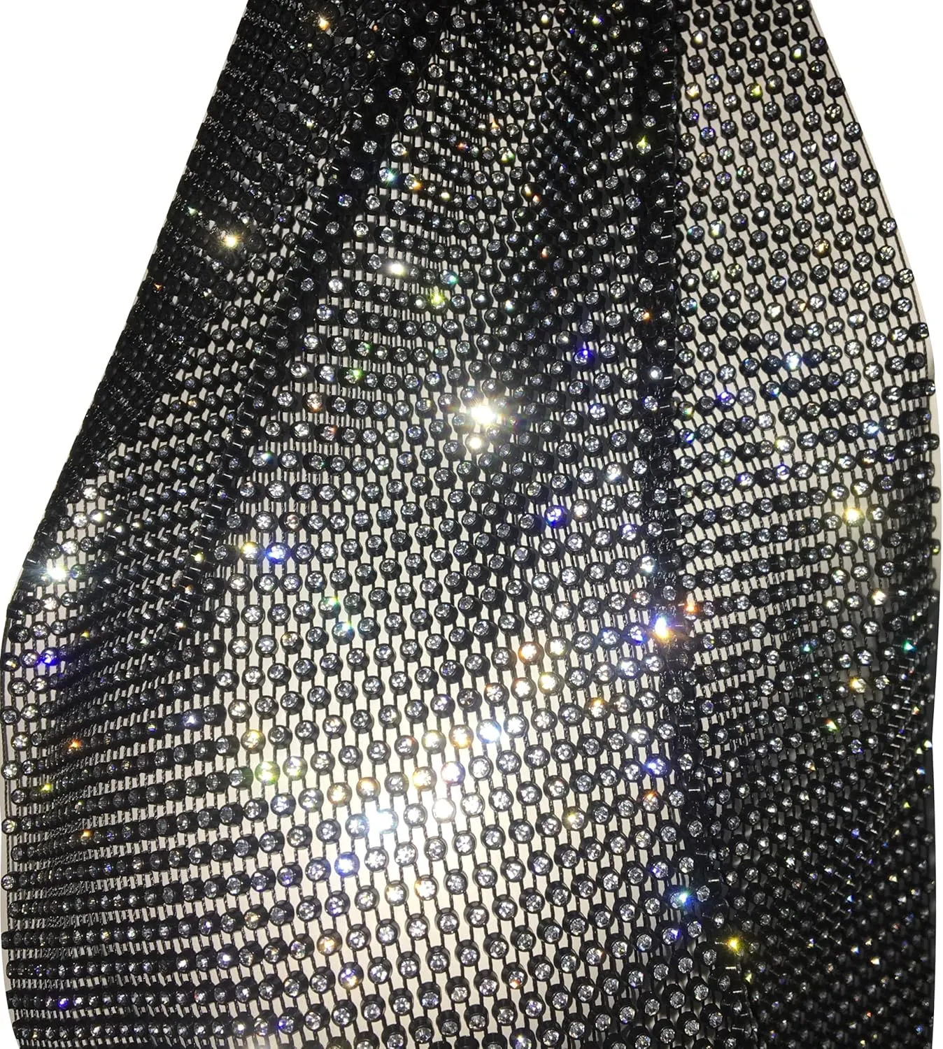 BaronHong Mesh Headwraps Glitter Rhinestone Hairbands Elastic Crystal Turban Nightclub Rave Party Scarf Sparkle Jewelry
