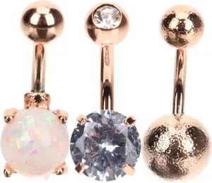 BESTYASH Jewelry Navel Belly Ring Sturdy Stainless Steel Piercing Barbell Shiny for Daily Wear Parties