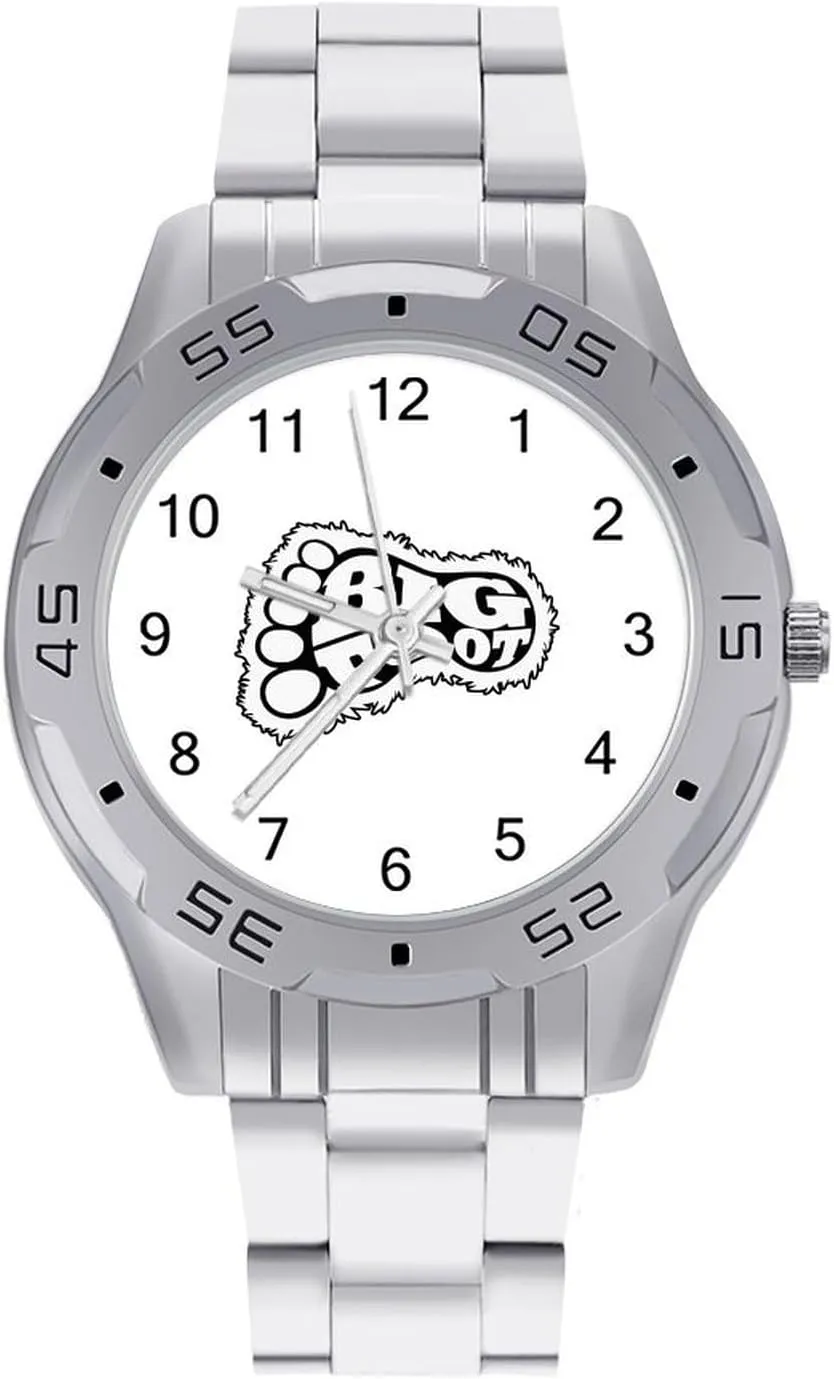 Bigfoot Yard Silhouette Classic Wrist Watches for Men Casual Business Dress Watch with Stainless Steel Band Work Party