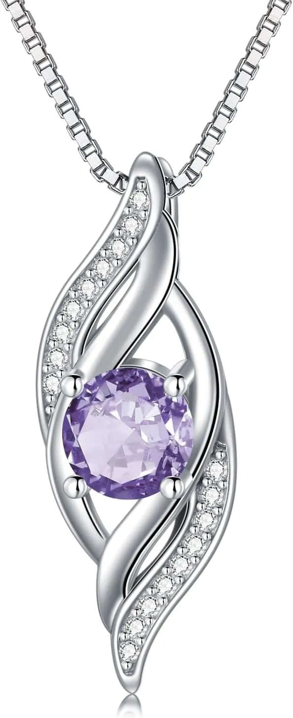 Birthstone Infinity Necklace for Women S925 Sterling Silver Infinity Love Jewelry Birthday Gifts for Her