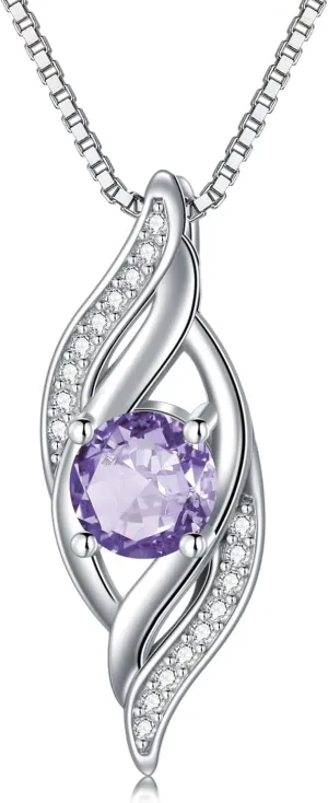 Birthstone Infinity Necklace for Women S925 Sterling Silver Infinity Love Jewelry Birthday Gifts for Her