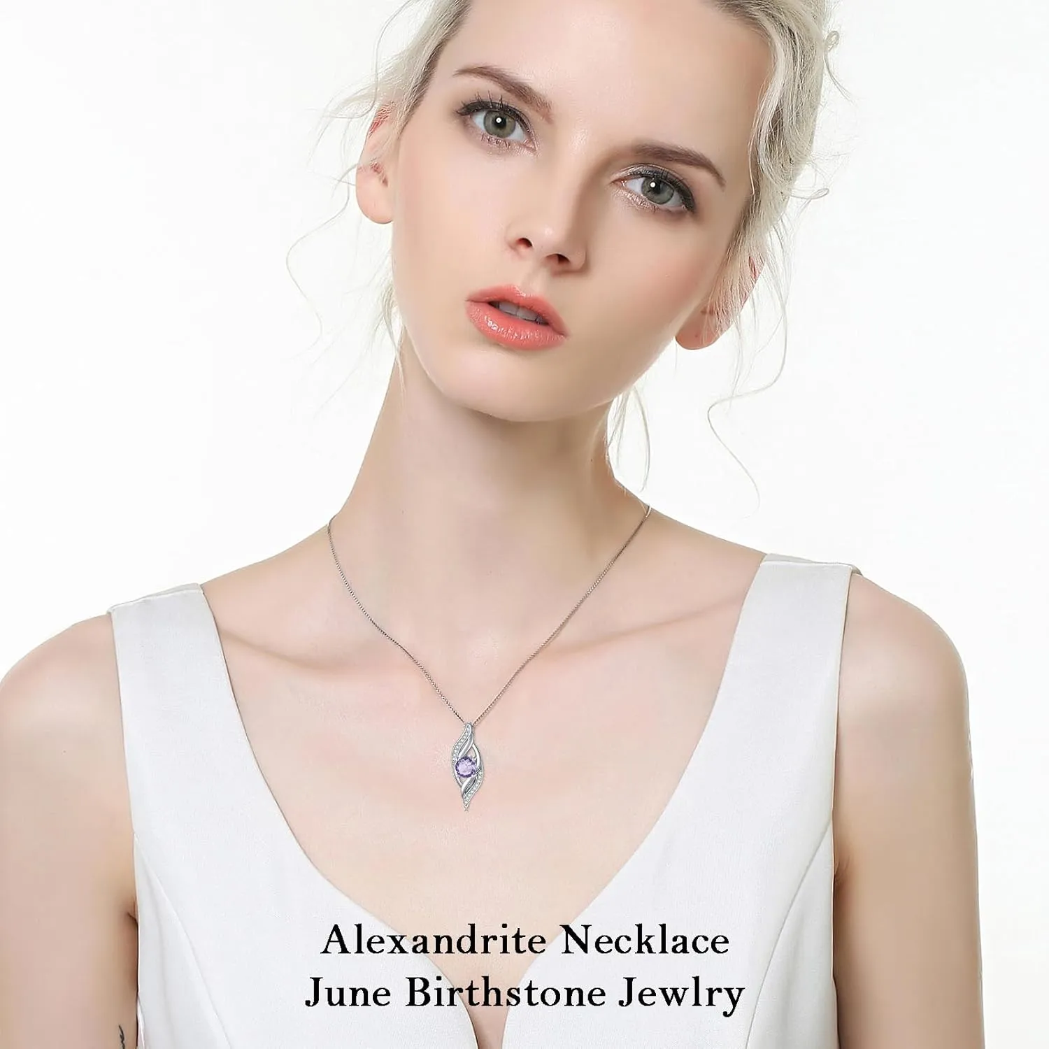 Birthstone Infinity Necklace for Women S925 Sterling Silver Infinity Love Jewelry Birthday Gifts for Her