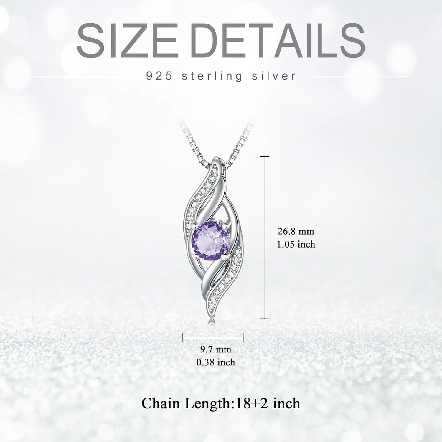 Birthstone Infinity Necklace for Women S925 Sterling Silver Infinity Love Jewelry Birthday Gifts for Her